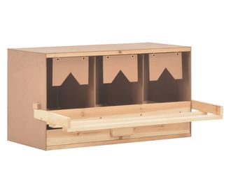 Gnijezdo za kokoši s 3 odjeljka 72x33x38 cm masivna borovina
