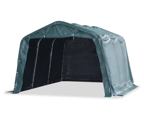 sötétzöld elmozdítható PVC állattartó sátor 550 g/m² 3,3 x 4,8 m