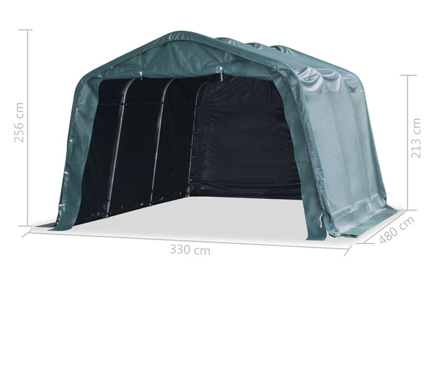 Uklonjivi šator za stoku PVC 550 g/m² 3,3 x 4,8 m tamnozeleni