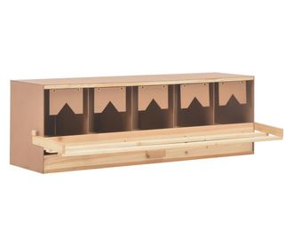 Gnijezdo za kokoši s 5 odjeljaka 117x33x38 cm masivna borovina