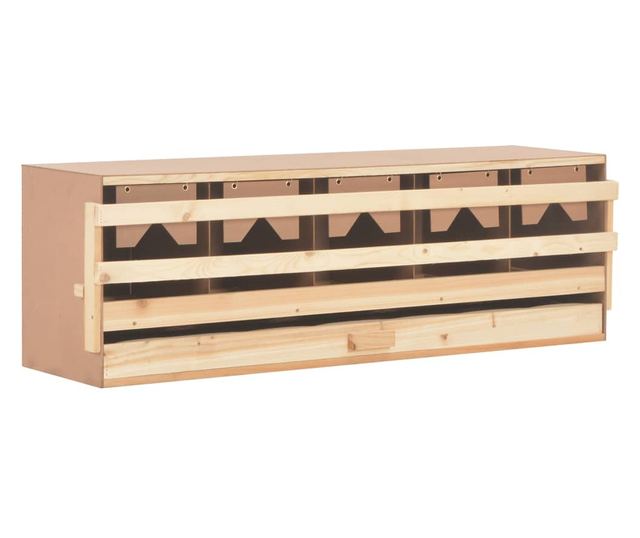 Gnijezdo za kokoši s 5 odjeljaka 117x33x38 cm masivna borovina