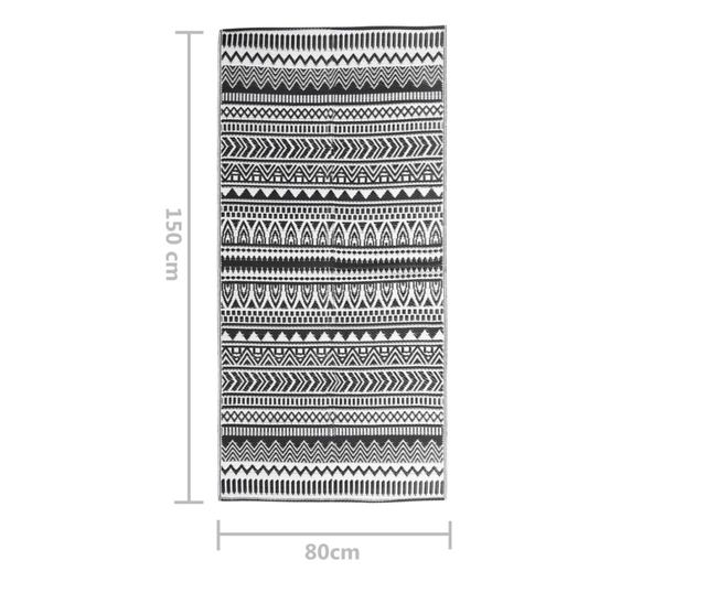 Външна постелка, черна, 80x150 см, PP