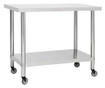 Kuhinjski radni stol s kotačima 100x60x85 cm nehrđajući čelik