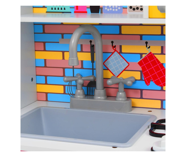 Детска кухня за игра, МДФ, 80x30x85 см, многоцветна