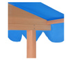 Domek z piaskownicą, drewno jodłowe, niebieski, UV50