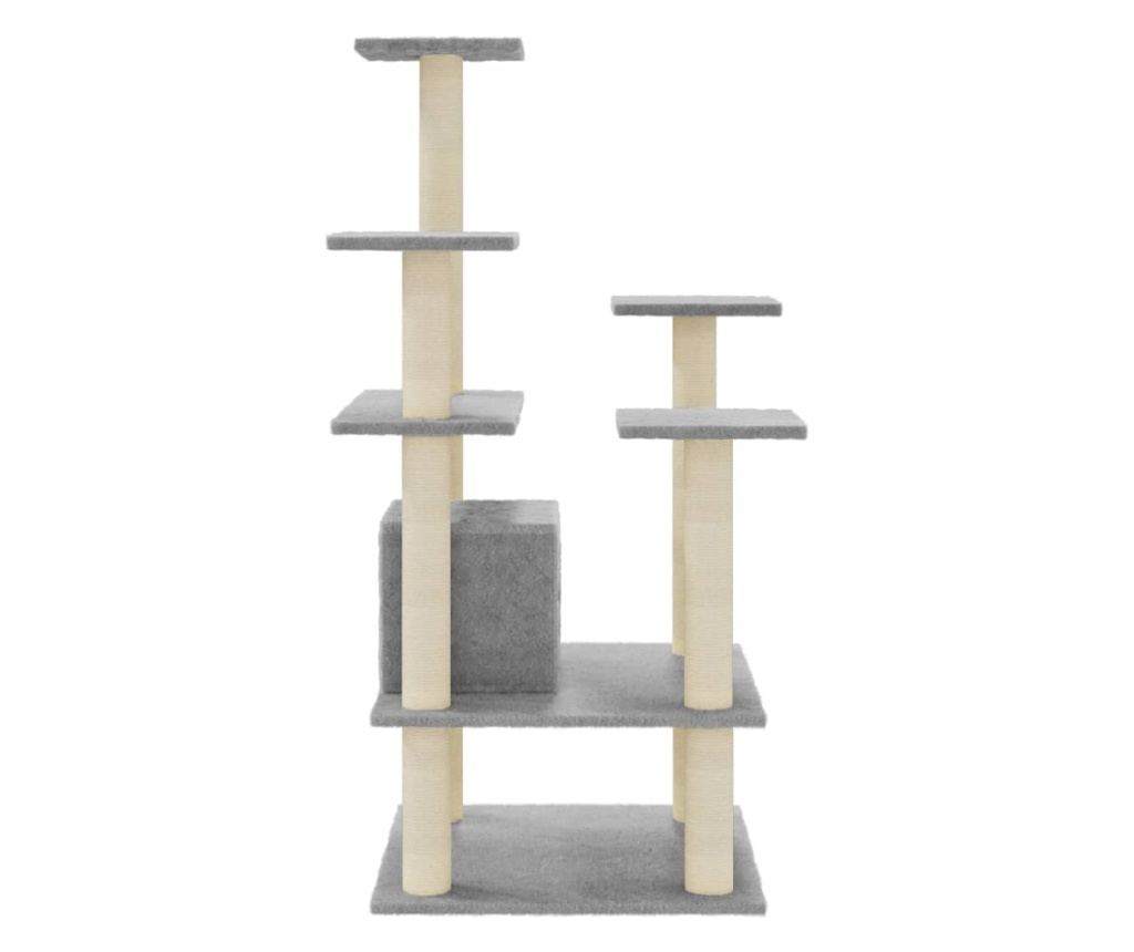 Mačje drevo s praskalniki iz sisala svetlo sivo 110 cm - 8