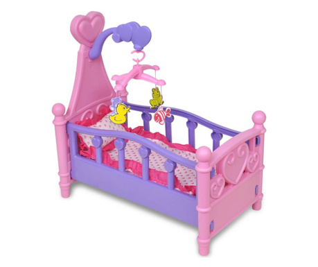 Gyerek játék babaágy rózsaszín + lila