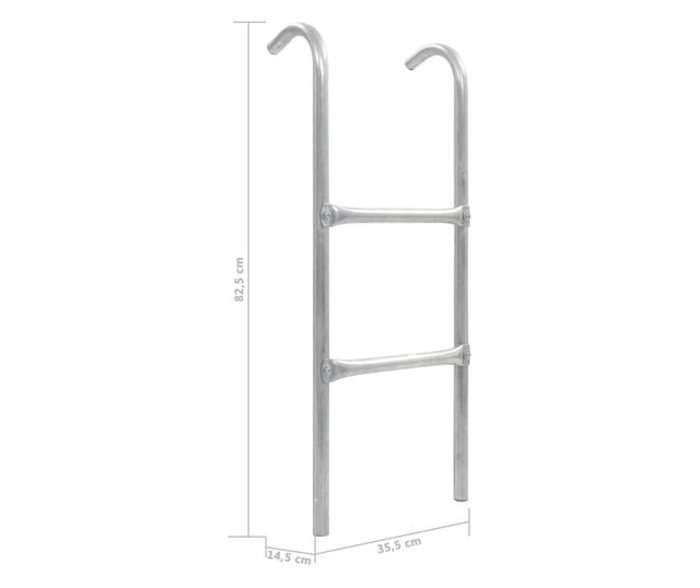 Ljestve za trampolin s 2 prečke čelične srebrne 72 cm