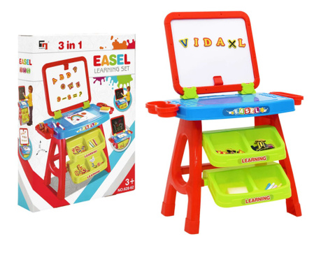 Set de joaca pentru copii cu sevalet si birou 3-1