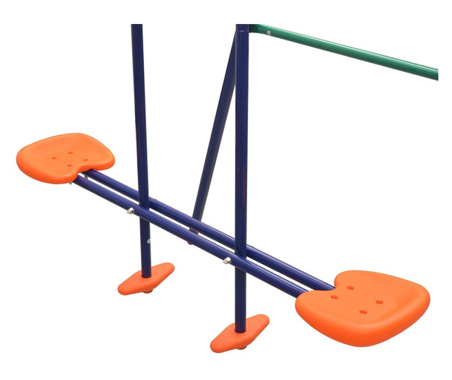 Комплект люлка и пързалка с 3 оранжеви седалки