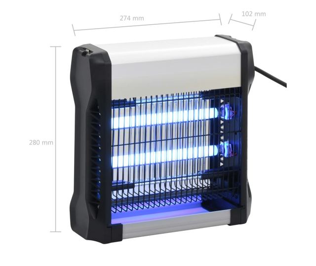 Lapač hmyzu černý hliník ABS 12 W