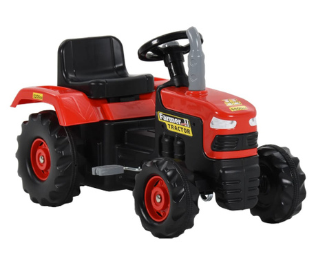 Traktor dziecięcy z pedałami, czerwono-czarny