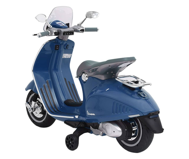 Zabawkowy motocykl elektryczny Vespa GTS300, niebieski