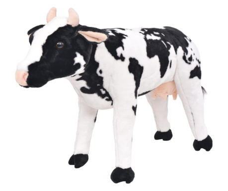 Stoječa plišasta krava črne in bele barve XXL