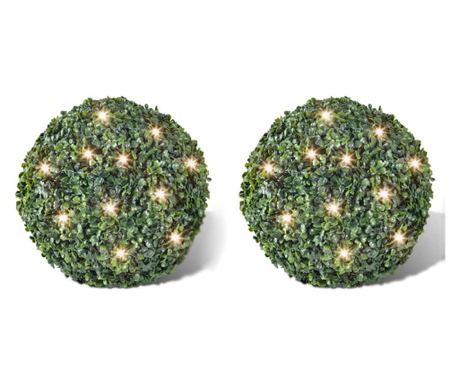 Dekorativna krogla premera 35 cm z LED lučmi na sonč. en. Set 2 kosa 
