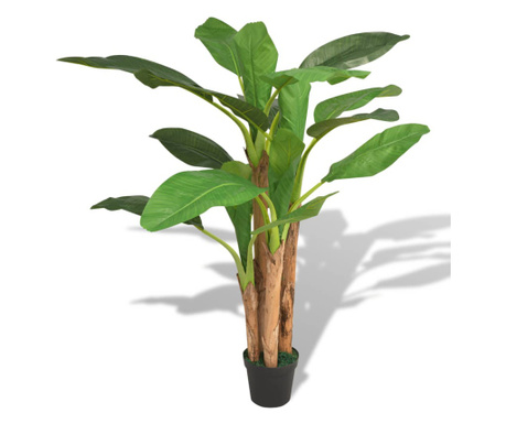 Изкуствено растение банан със саксия, 175 см, зелено
