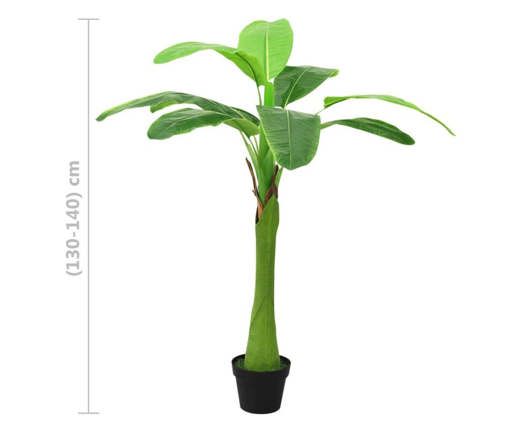 Umjetna banana s potom, zelena, 140 cm - 7