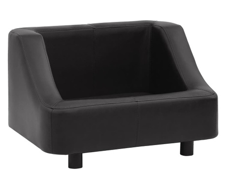 Кучешки диван, черен, 67x52x40 см, изкуствена кожа