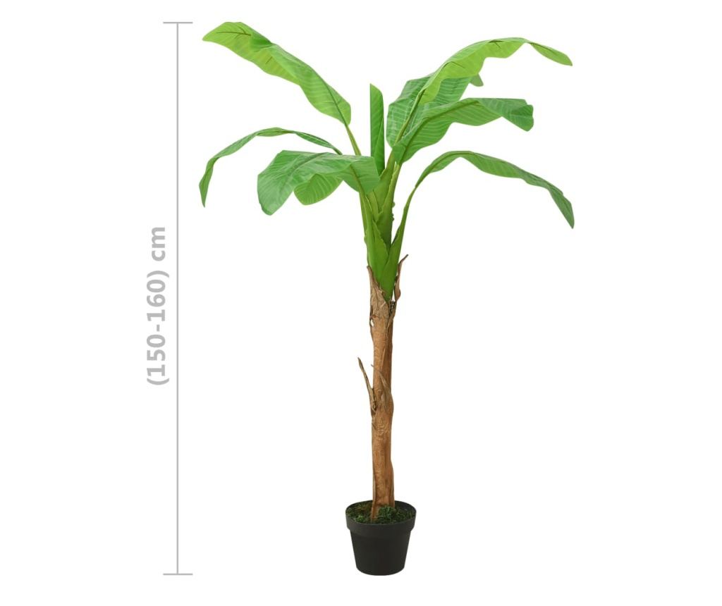 Umjetna banana s potom, zelena, 160 cm - 6