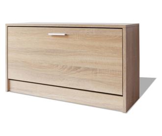 Banca de stocare pantofi, 80x24x45 cm, culoarea stejarului