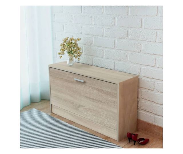 Banca de stocare pantofi, 80x24x45 cm, culoarea stejarului