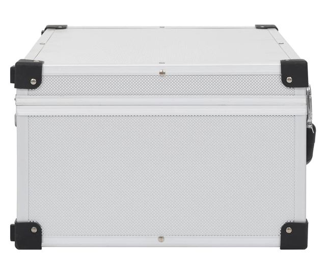 Kutija za 60 CD-ova aluminijska ABS srebrna