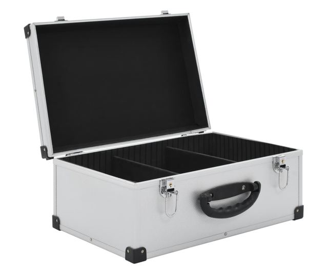Kutija za 60 CD-ova aluminijska ABS srebrna