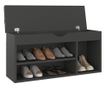 Klupa za cipele s jastukom siva 104 x 30 x 49 cm od iverice
