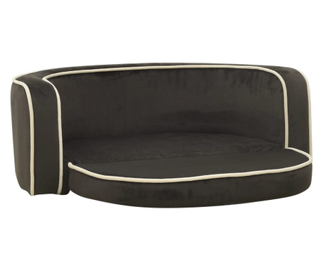 Сгъваем кучешки диван, тъмносив, 73x67x26 см, плюш, възглавница