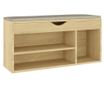 Bancheta pantofar cu perna, stejar sonoma, 104x30x49 cm, PAL