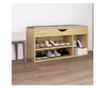 Bancheta pantofar cu perna, stejar sonoma, 104x30x49 cm, PAL