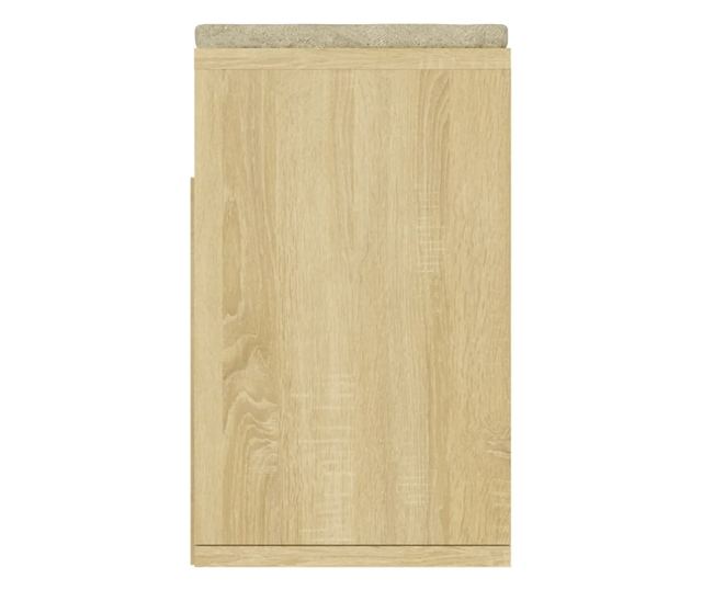 Bancheta pantofar cu perna, stejar sonoma, 104x30x49 cm, PAL