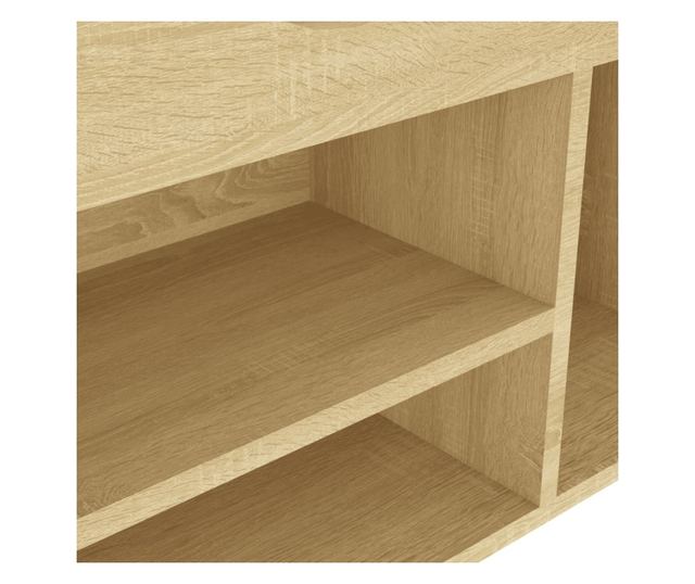 Bancheta pantofar cu perna, stejar sonoma, 104x30x49 cm, PAL
