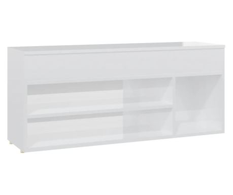 Klupa za cipele visoki sjaj bijela 105 x 30 x 45 cm od iverice