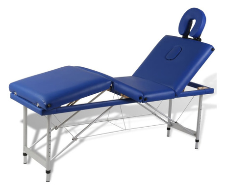 Niebieski składany stół do masażu 4 strefy z aluminiową ramą