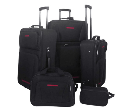 Zestaw walizek podróżnych, 5 elementów, kolor czarny