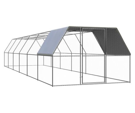Zunanji kokošnjak 3x12x2 m pocinkano jeklo