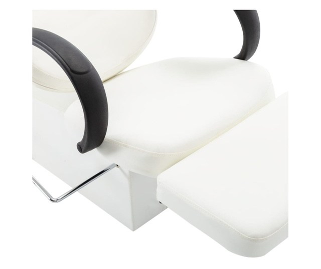 Salonska stolica s umivaonikom bijela od umjetne kože