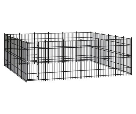 Дворна клетка за кучета, стомана, 33,18 м²