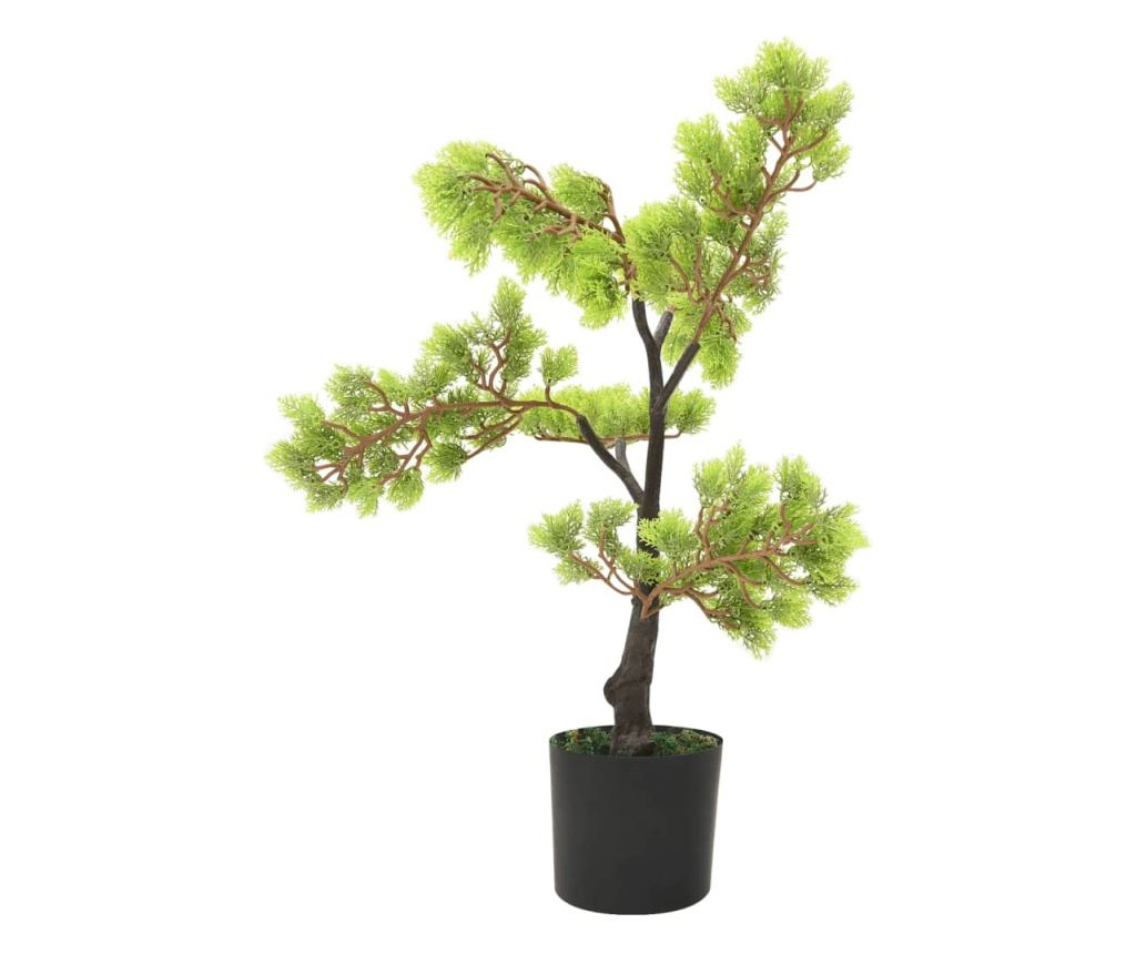 Umjetni bonsai čempres s loncem, zelen, 60 cm - 3