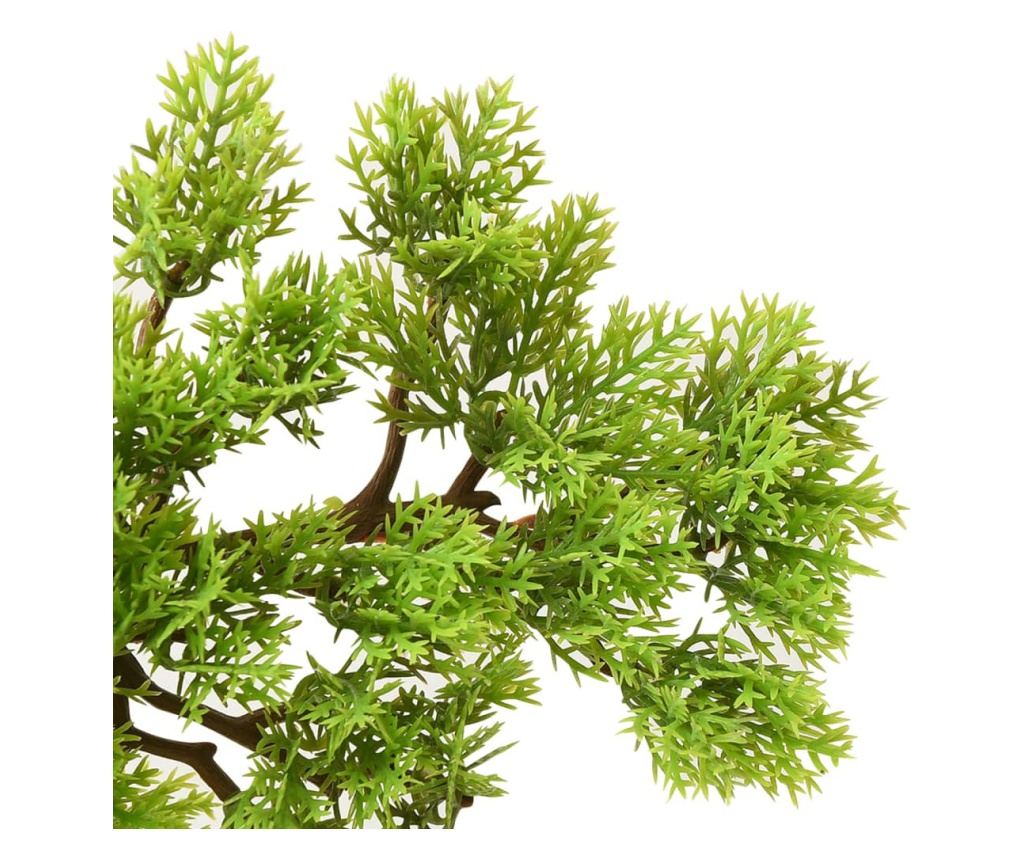 Umjetni bonsai čempres s loncem, zelen, 60 cm - 5