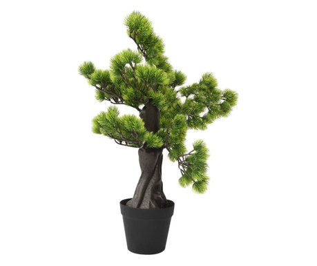 Sztuczne bonsai z sosny, z doniczką, 60 cm, zielone