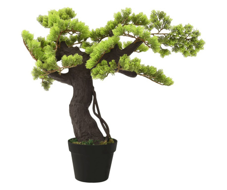 Sztuczne bonsai z cyprysu, z doniczką, 70 cm, zielone