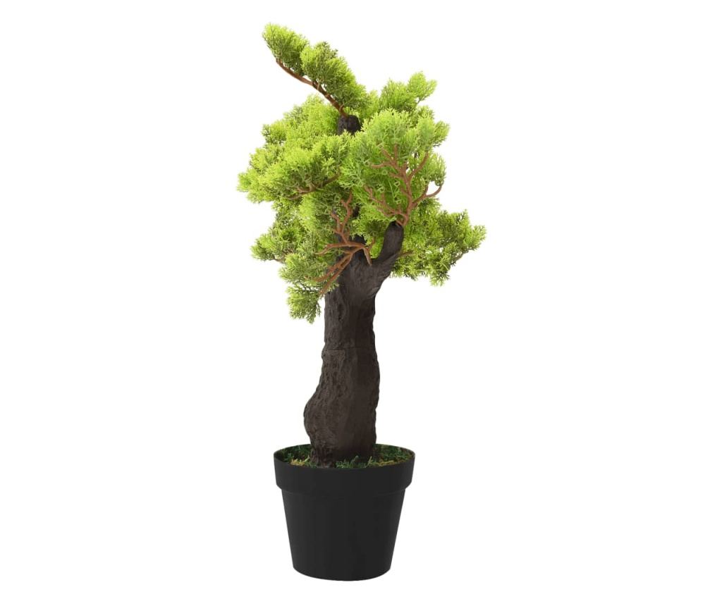Umjetni bonsai čempres s loncem, zelen, 70 cm - 3