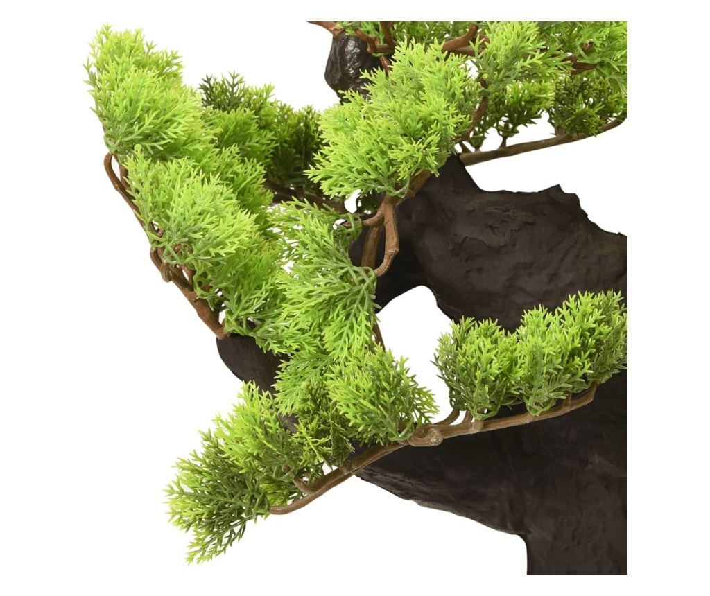 Umjetni bonsai čempres s loncem, zelen, 70 cm - 5