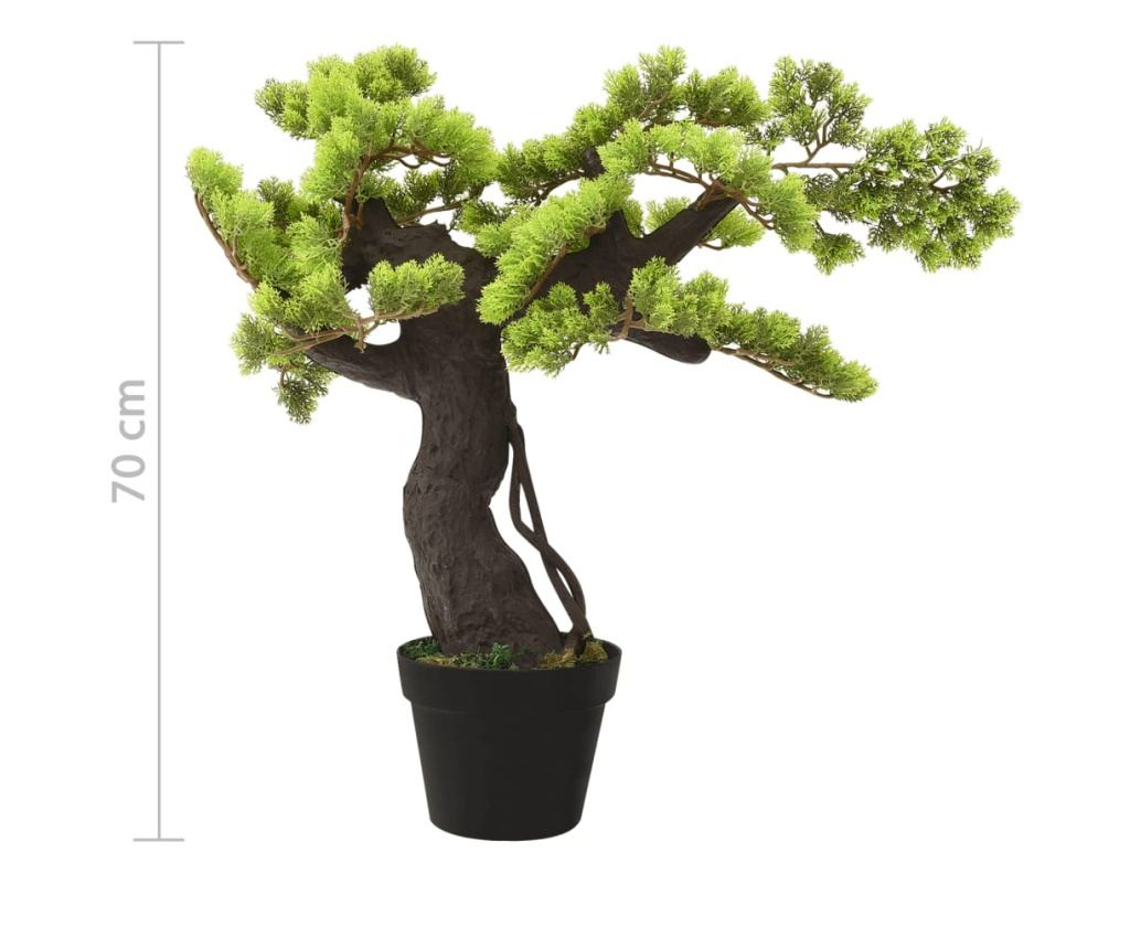 Umjetni bonsai čempres s loncem, zelen, 70 cm - 7