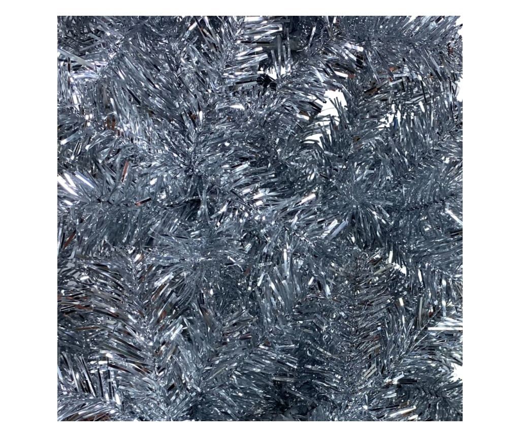 Uski umjetni božićni bor, srebrni, 120 cm - 4