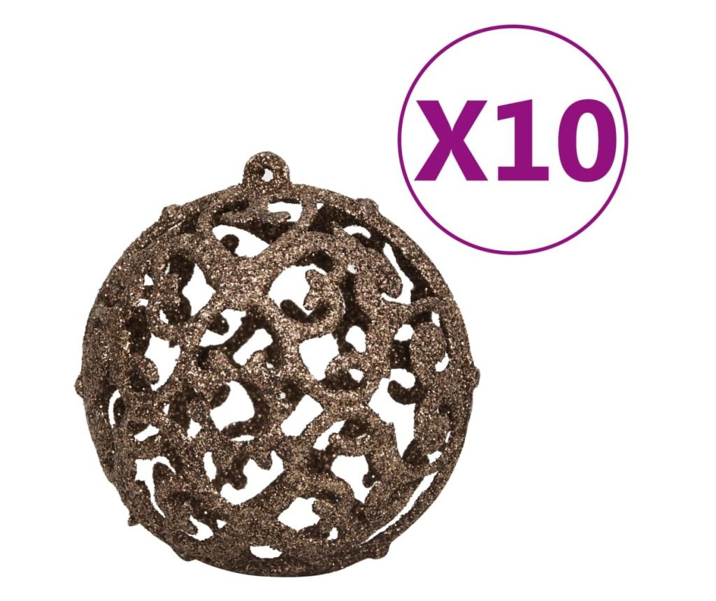 Božićni set kuglica s vrhom i 300 LED svjetala 120 komada ružičasto zlatne boje - 7