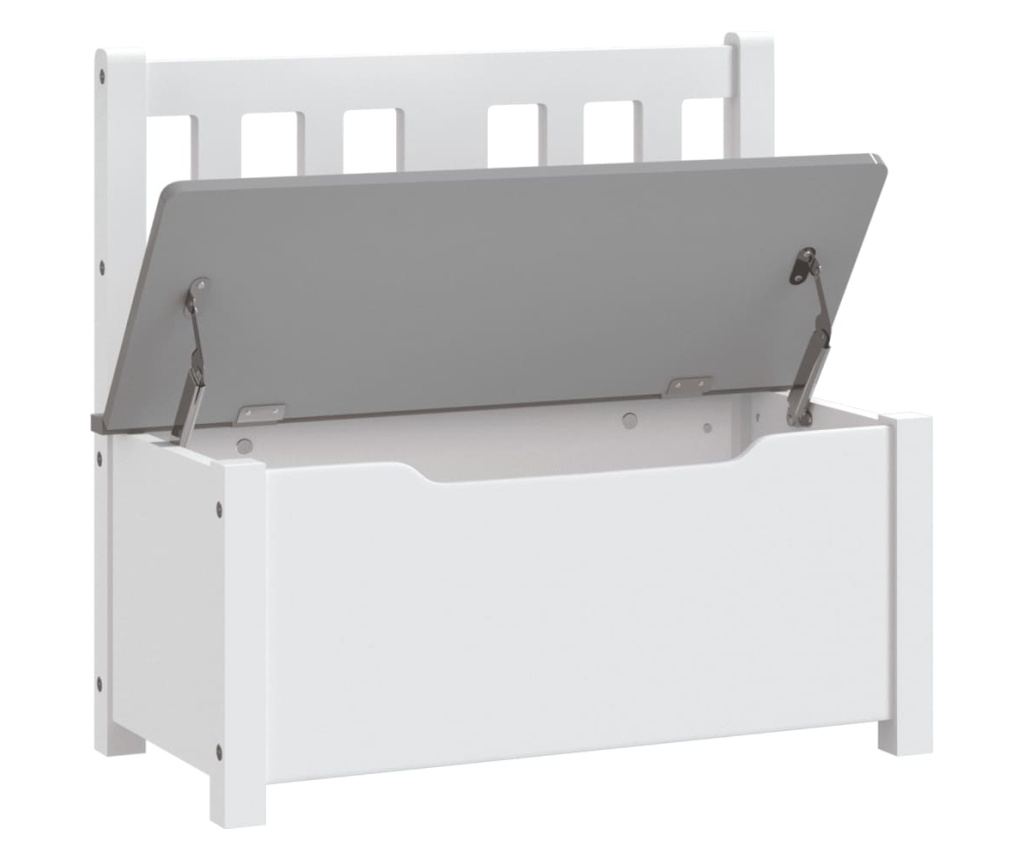 Dječja klupa za pohranu bijelo-siva 60 x 30 x 55 cm MDF - 5