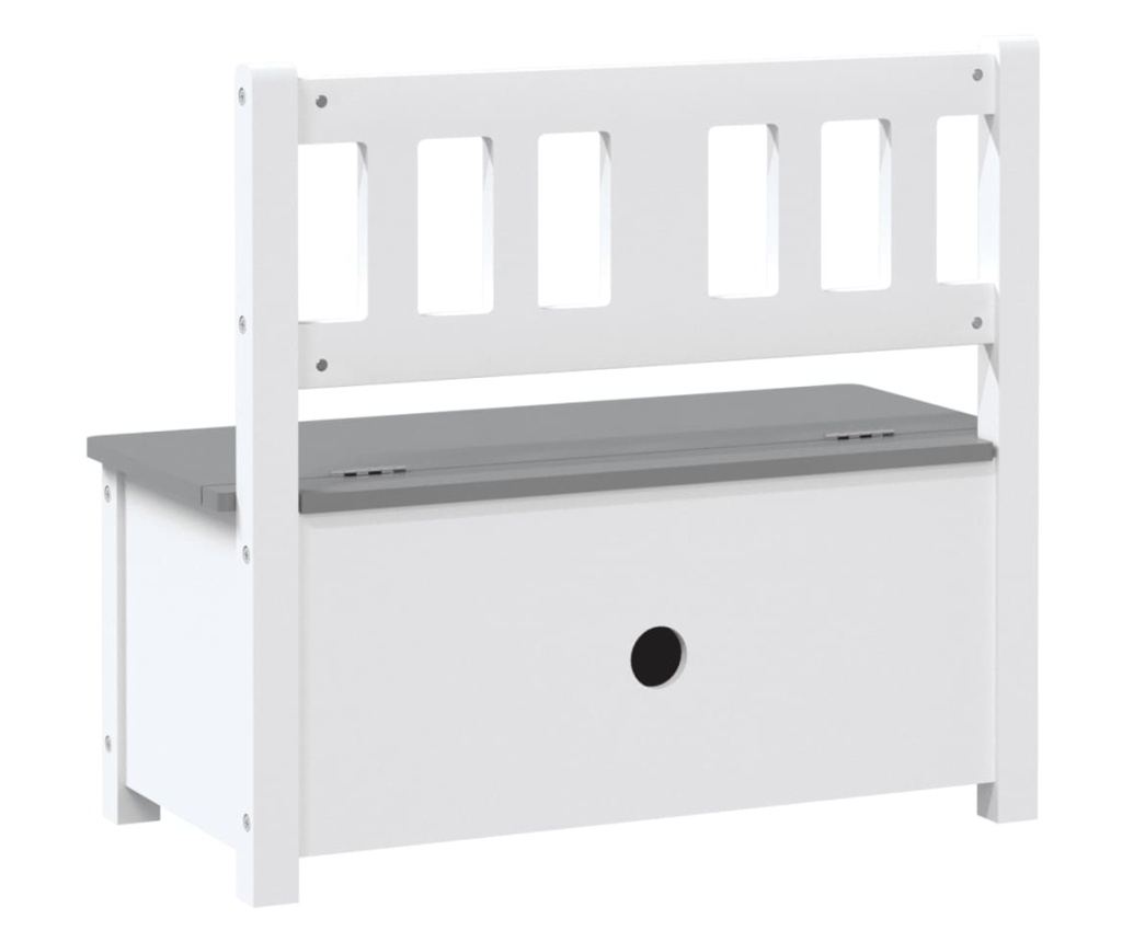 Dječja klupa za pohranu bijelo-siva 60 x 30 x 55 cm MDF - 11